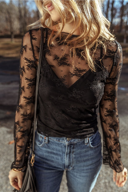 Lace Longsleeve with Built In Tank