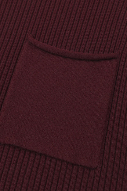 Maroon Mockneck Short Sleeve Sweater