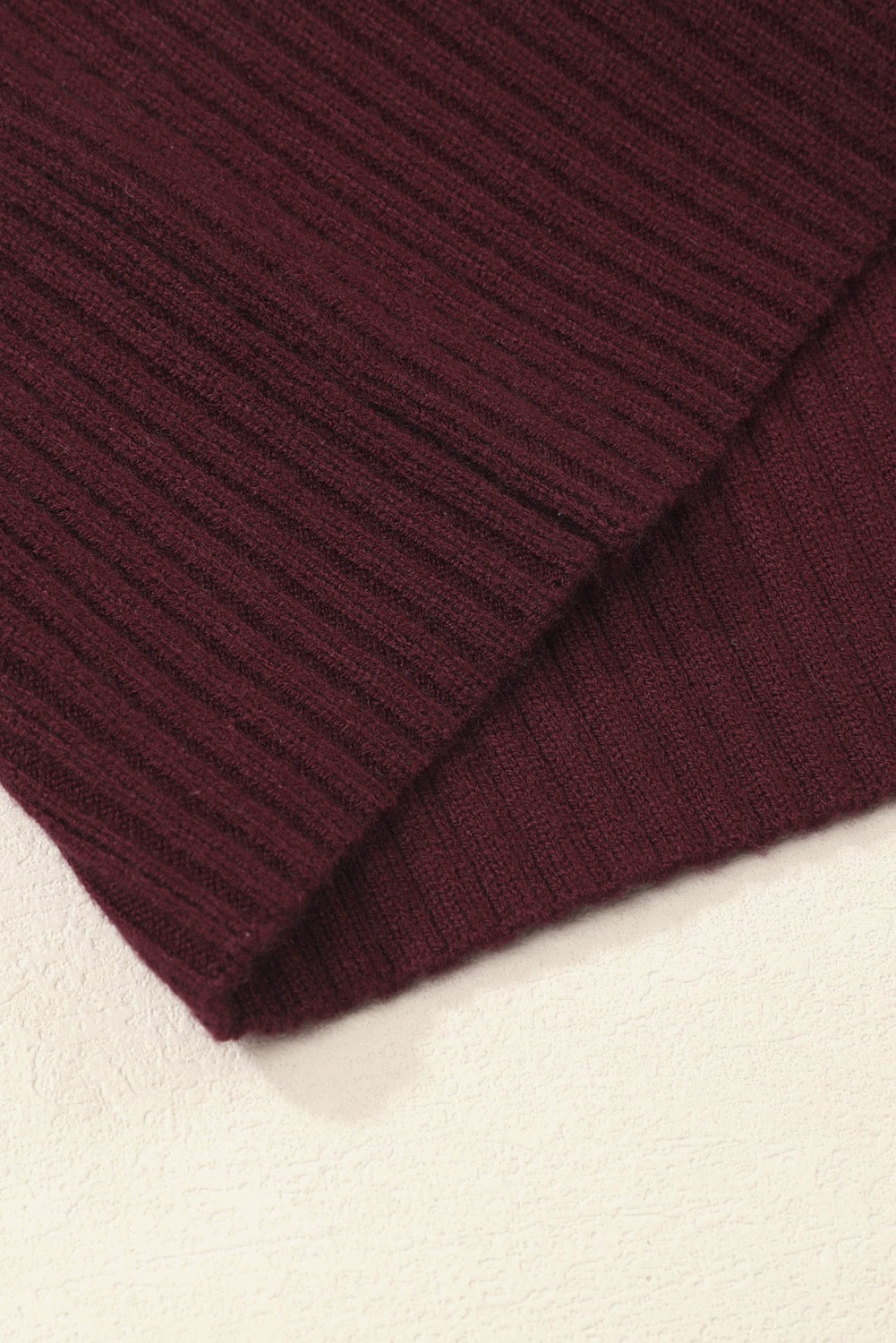 Maroon Mockneck Short Sleeve Sweater