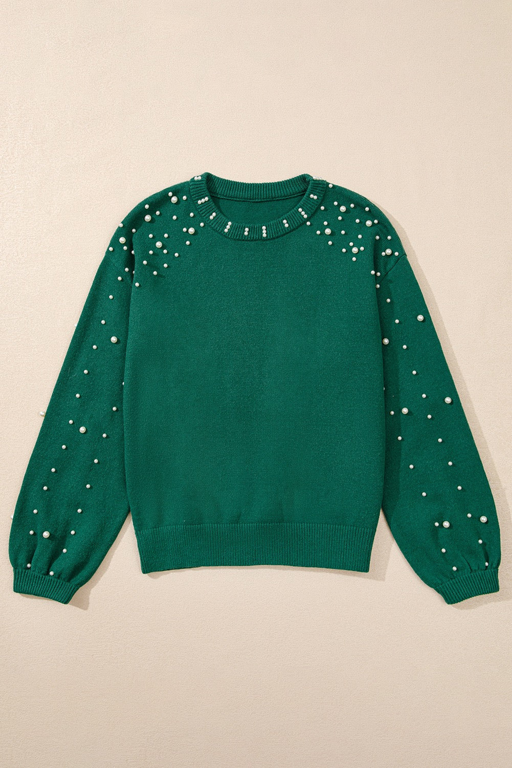 Green Pearled Sweater