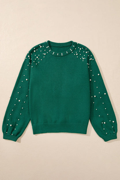 Green Pearled Sweater