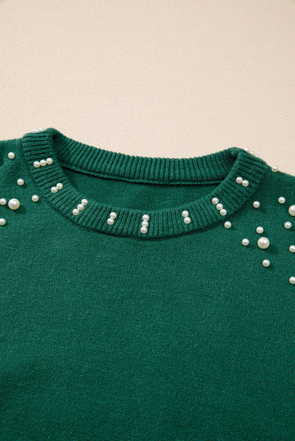 Green Pearled Sweater