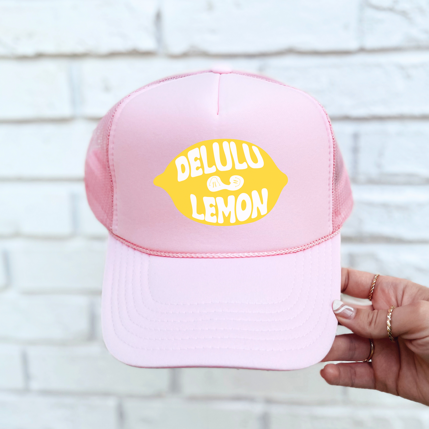 Delulu L Pink Trucker Hat